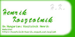 henrik kosztolnik business card